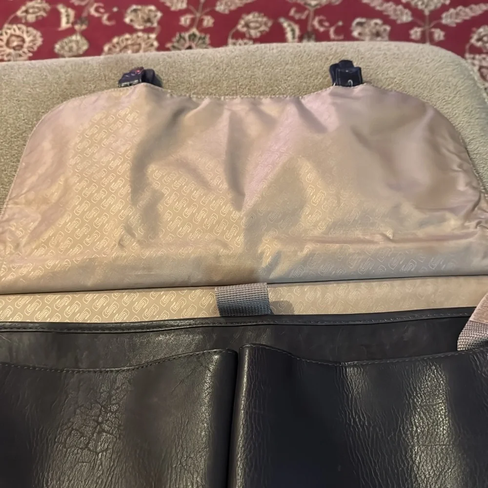 CJ Solo Brown Leather Laptop Case Carry On Messenger Bag (TD)